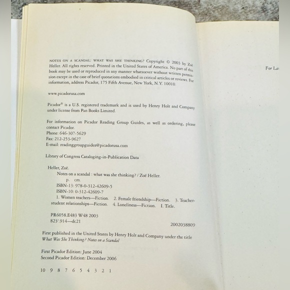 Notes on a Scandal by Zoe Heller Soft Cover Book - Picture 4 of 6